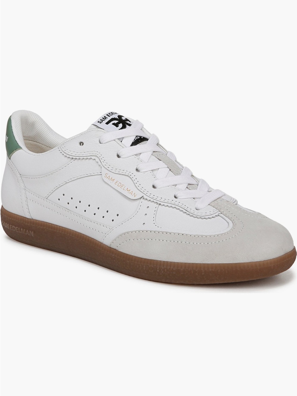 Sam Edelman Women's Kallen Sneaker White Leather & Gum Rubber Sole NWT 9